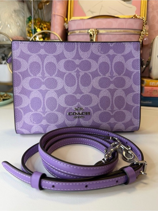 Coach Handbags - Coach Lavender Signature Print Crossbody Bag